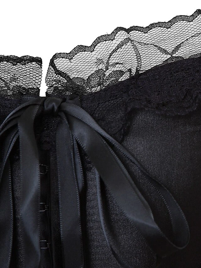 Women's Corsets Halloween Waist Trainer Body Shaper Pure Color Fashion Retro Hot Party Carnival Spandex Breathable Bandeau Adjustable Summer Spring Black 4 Women's Corsets Halloween Waist Trainer Body Shaper Pure Color Fashion Retro Hot Party Carnival Spandex Breathable Bandeau Adjustable Summer Spring Black - Image 4