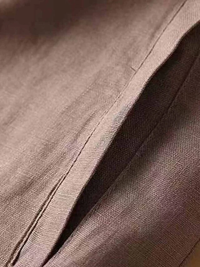 Women's Loungewear Pants Lounge Pants Pure Color Simple Casual Comfort Home Daily Vacation Cotton And Linen Breathable Button Pocket Summer Spring Black White 4 Women's Loungewear Pants Lounge Pants Pure Color Simple Casual Comfort Home Daily Vacation Cotton And Linen Breathable Button Pocket Summer Spring Black White - Image 4