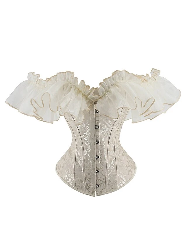 Women's Light Purple Corsets Shapewear Flower Corsets Party Christmas Wedding Party Lace Breathable Off Shoulder Short Sleeve Backless Summer Spring Black White 13 Women's Light Purple Corsets Shapewear Flower Corsets Party Christmas Wedding Party Lace Breathable Off Shoulder Short Sleeve Backless Summer Spring Black White - Image 13