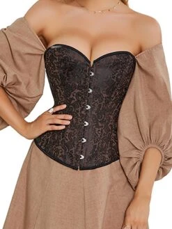 Women's Corsets Waist Trainer Body Shaper Flower Fashion Retro Costume Party Daily Masquerade Vacation Polyester Breathable Bandeau Summer Spring Brown -Deals The Sexy Bra Store lcfsha1691133269861