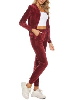 Women's Velvet Lounge Sets Sweatsuit Pure Color Fashion Comfort Soft Home Daily Bed Polyester Breathable Hoodie Long Sleeve Cardigan Pant Pocket Fall Winter Black Wine 30 Women's Velvet Lounge Sets Sweatsuit Pure Color Fashion Comfort Soft Home Daily Bed Polyester Breathable Hoodie Long Sleeve Cardigan Pant Pocket Fall Winter Black Wine -Deals The Sexy Bra Store lesobu1694072363825