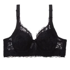 Women's Push Up Bras 3/4 Cup Lace Pure Color Hook & Eye Daily Wear POLY 1PC White Black / Plus Size / Plus Size -Deals The Sexy Bra Store lgtkxc1617265451817