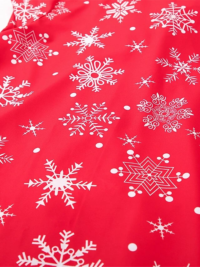 Women's Christmas Pajamas Sets Snowflake Fashion Comfort Soft Home Xmas Daily Polyester Breathable Lapel Long Sleeve Shirt Pant Button Pocket Fall Winter Red 9 Women's Christmas Pajamas Sets Snowflake Fashion Comfort Soft Home Xmas Daily Polyester Breathable Lapel Long Sleeve Shirt Pant Button Pocket Fall Winter Red - Image 9