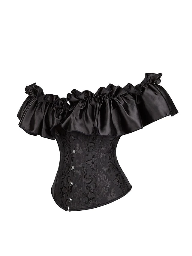 Women's Light Purple Corsets Shapewear Flower Corsets Party Christmas Wedding Party Lace Breathable Off Shoulder Short Sleeve Backless Summer Spring Black White 6 Women's Light Purple Corsets Shapewear Flower Corsets Party Christmas Wedding Party Lace Breathable Off Shoulder Short Sleeve Backless Summer Spring Black White - Image 6