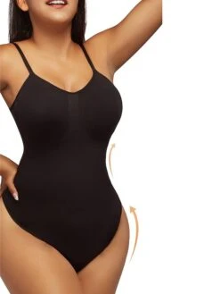 Women's Plus Size Bodysuits Body Shaper Pure Color Fashion Hot Vacation Gyms Nylon Breathable Straps Sleeveless Backless Summer Spring Black Long Black Briefs -Deals The Sexy Bra Store ljtgsv1694417575943