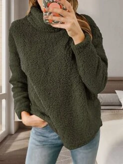 Women's Fleece Turtleneck Lounge Top Pure Color Plush Casual Comfort Home Street Daily Polar Fleece Warm Stand Collar Long Sleeve Pullover Fall Winter Black White 8 Women's Fleece Turtleneck Lounge Top Pure Color Plush Casual Comfort Home Street Daily Polar Fleece Warm Stand Collar Long Sleeve Pullover Fall Winter Black White -Deals The Sexy Bra Store ljxlza1697074785747