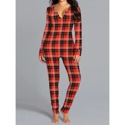 Women's Xmas Onesie Pajama Letter Elk Casual Comfort Soft ChristmasBreathable V Wire Long Sleeve Fall Winter -Deals The Sexy Bra Store ljxrra1695281830067