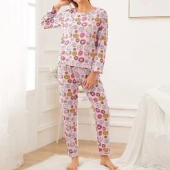 Women's Pajamas Sets Nighty Pjs 2 Pieces Animal Cartoon Fashion Comfort Sweet Home Daily Bed Polyester Breathable Gift Crew Neck Long Sleeve T Shirt Tee Pant Elastic Waist Fall Spring Blue Pink 19 Women's Pajamas Sets Nighty Pjs 2 Pieces Animal Cartoon Fashion Comfort Sweet Home Daily Bed Polyester Breathable Gift Crew Neck Long Sleeve T Shirt Tee Pant Elastic Waist Fall Spring Blue Pink -Deals The Sexy Bra Store lmpxpp1638862772768