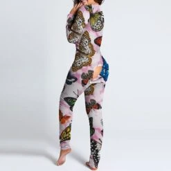 Women's Onesies Jumpsuits Butterfly Flower Funny Soft Party Home Halloween Gift V Wire Long Sleeve Winter Fall Silver Black Black / Buckle / Street / Print 33 Women's Onesies Jumpsuits Butterfly Flower Funny Soft Party Home Halloween Gift V Wire Long Sleeve Winter Fall Silver Black Black / Buckle / Street / Print -Deals The Sexy Bra Store lmtycg1630652387323