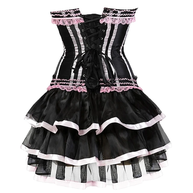 Women's Plus Size Corsets Halloween Country Bavarian Overbust Corset Corset Dresses Classic Retro Tummy Control Lace Stripe Waves Lace Up Nylon Polyester / Cotton Christmas Wedding Party / Bow 4 Women's Plus Size Corsets Halloween Country Bavarian Overbust Corset Corset Dresses Classic Retro Tummy Control Lace Stripe Waves Lace Up Nylon Polyester / Cotton Christmas Wedding Party / Bow - Image 4