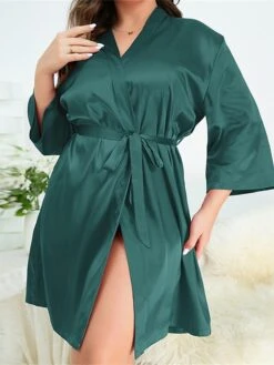 Women's Plus Size Pajamas Bathrobe Pure Color Simple Casual Comfort Home Christmas Bed Polyester Breathable V Wire Long Sleeve Summer Spring Black Pink 7 Women's Plus Size Pajamas Bathrobe Pure Color Simple Casual Comfort Home Christmas Bed Polyester Breathable V Wire Long Sleeve Summer Spring Black Pink -Deals The Sexy Bra Store lncnok1696231985543