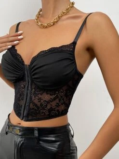 Corset Women's Corset Tops Prom Party & Evening Club Black Sexy Overbust Corset Buckle Lace Tummy Control Lace Summer Spring 9 Corset Women's Corset Tops Prom Party & Evening Club Black Sexy Overbust Corset Buckle Lace Tummy Control Lace Summer Spring -Deals The Sexy Bra Store lozcog1643276139916