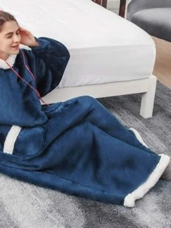 Oversized Wearable Blanket Christmas Flannel Thick Soft Warm Long Hoodie Blanket Big Hooded Sweatshirt Hoodie Blanket For Adults Women Girls Teenagers Teens Men Black -Deals The Sexy Bra Store lpjrgr1662607433021