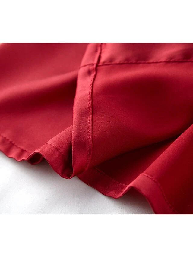 Women's Pajamas Robes Gown Bathrobes Nighty 1 PCS Pure Color Simple Hot Fashion Home Wedding Party Spa Silk Gift Crew Neck Long Sleeve Basic Belt Included Spring Summer White Pink / Satin 13 Women's Pajamas Robes Gown Bathrobes Nighty 1 PCS Pure Color Simple Hot Fashion Home Wedding Party Spa Silk Gift Crew Neck Long Sleeve Basic Belt Included Spring Summer White Pink / Satin - Image 13