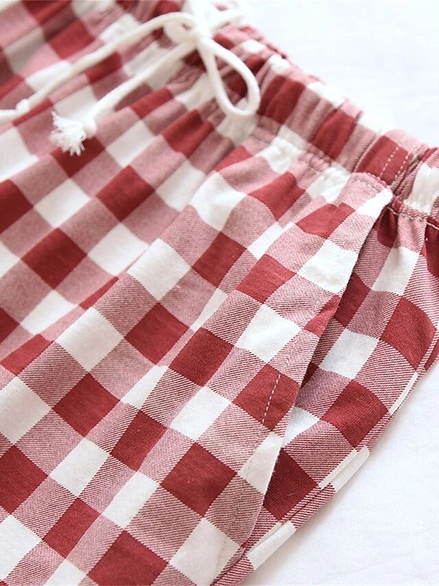 Women's Xmas Loungewear Pants Grid / Plaid Basic Casual Comfort Christmas Cotton Breathable Pant Elastic Waist Fall Winter Black Pink 8 Women's Xmas Loungewear Pants Grid / Plaid Basic Casual Comfort Christmas Cotton Breathable Pant Elastic Waist Fall Winter Black Pink - Image 8