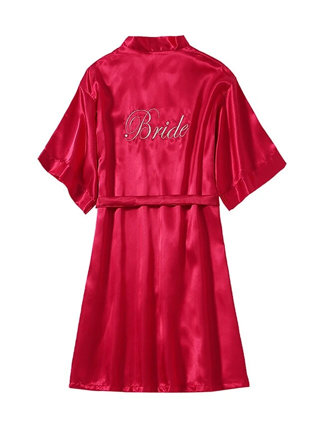 Women's Pajamas Satin & Silk Bathrobe Letter Maillard Fashion Casual Comfort Wedding Party Polyester Short Sleeve Robe Top Embroidery Belt Included Fall Winter Wine Red Tibetan Orchid 6 Women's Pajamas Satin & Silk Bathrobe Letter Maillard Fashion Casual Comfort Wedding Party Polyester Short Sleeve Robe Top Embroidery Belt Included Fall Winter Wine Red Tibetan Orchid - Image 6