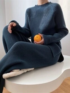 Women's Lounge Sets Sweater Sets Pure Color Fashion Casual Comfort Home Street Daily Polyester Breathable Crew Neck Long Sleeve Sweater Pant Fall Winter Black Blue 28 Women's Lounge Sets Sweater Sets Pure Color Fashion Casual Comfort Home Street Daily Polyester Breathable Crew Neck Long Sleeve Sweater Pant Fall Winter Black Blue -Deals The Sexy Bra Store lszdkj1691566042978