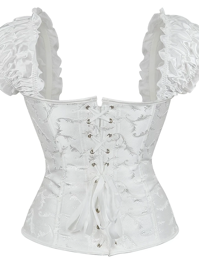 Corset Women's Corsets Halloween Prom Wedding Party Birthday Party Black White Comfortable Overbust Corset Hook & Eye Lace Up Backless Tummy Control Push Up Pure Color All Seasons 7 Corset Women's Corsets Halloween Prom Wedding Party Birthday Party Black White Comfortable Overbust Corset Hook & Eye Lace Up Backless Tummy Control Push Up Pure Color All Seasons - Image 7