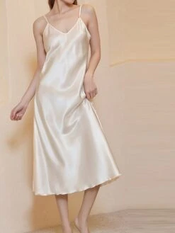Women's Slip Lingerie Nightgown Nightshirt Dress Pure Color Simple Casual Comfort Home Daily Bed Satin Breathable Straps Sleeveless Fall Winter Black White 22 Women's Slip Lingerie Nightgown Nightshirt Dress Pure Color Simple Casual Comfort Home Daily Bed Satin Breathable Straps Sleeveless Fall Winter Black White -Deals The Sexy Bra Store lwybmi1697074775097