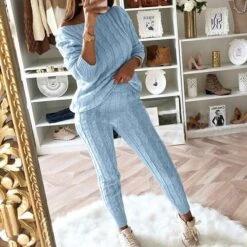 Women's Loungewear Sweatsuit Sets 2 Pieces Pure Color Warm Fashion Sport Home Street Airport Knit Off Shoulder Long Sleeve Sweater Pant Fall Winter Lotus Pink Black 24 Women's Loungewear Sweatsuit Sets 2 Pieces Pure Color Warm Fashion Sport Home Street Airport Knit Off Shoulder Long Sleeve Sweater Pant Fall Winter Lotus Pink Black -Deals The Sexy Bra Store lyfwic1665646636323