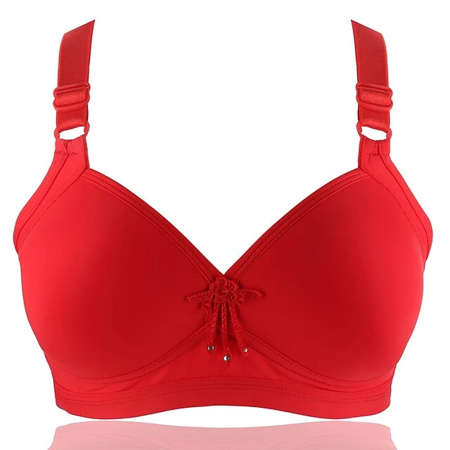 Women's Push Up Bras Wireless Bras Full Coverage Pure Color Hook & Eye Cotton 1PC Black Purple / Plus Size 4 Women's Push Up Bras Wireless Bras Full Coverage Pure Color Hook & Eye Cotton 1PC Black Purple / Plus Size - Image 4