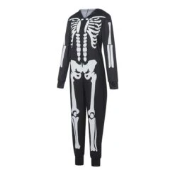 Women's Pajamas Jumpsuit Skeleton Retro Gothic Punk & Gothic Halloween Carnival Polyester Breathable Hoodie Long Sleeve Fall Winter Black -Deals The Sexy Bra Store lyopom1692257120473