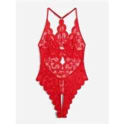 Women's Sexy Bodies Teddies & Bodysuits Pure Color Lovers Hot Home Bed Valentine's Day Spandex Breathable Plunging Neck Sleeveless Backless Summer Spring Black White -Deals The Sexy Bra Store lzsrcj1686213280998