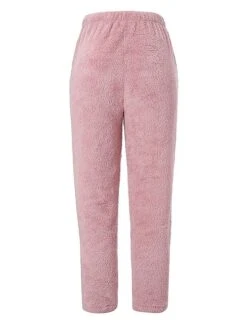 Women‘s Plush Lounge Winter Pants Nighty Pjs Pure Color Comfort Home Bed Polyester Long Pant Elastic Waist Winter Fall Pink Dark Gray / Fleece -Deals The Sexy Bra Store mafyrn1667983456754