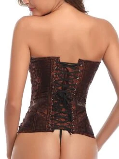 Women's Corsets Halloween Waist Trainer Body Shaper Pure Color Fashion Retro Hot Party Carnival Polyester Breathable Bandeau Embroidery Adjustable Summer Spring Brown -Deals The Sexy Bra Store mejxkp1691133306226