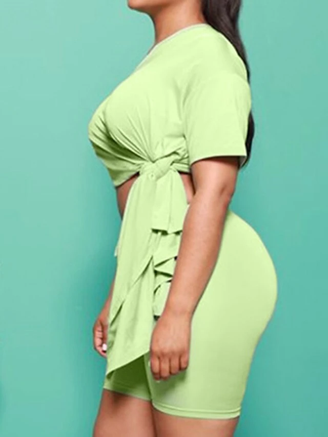 Women's Loungewear Sets Nighty 2 Pieces Pure Color Simple Comfort Home Cotton V Wire Spring Summer Green Blue 8 Women's Loungewear Sets Nighty 2 Pieces Pure Color Simple Comfort Home Cotton V Wire Spring Summer Green Blue - Image 8