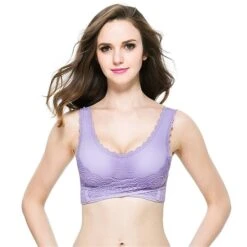 Women's Oversized Lace Sports Bras Cross Front Side Buckle Wire Free Bra Yoga Workout Activewear -Deals The Sexy Bra Store micpvg1649319865645