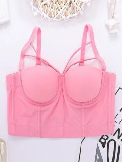 Women's Corset Bustier Solid Comfort Home Xmas Daily Bed Polyester Breathable Straps Sleeveless Backless Summer Spring Black White -Deals The Sexy Bra Store miqmwl1696315672602