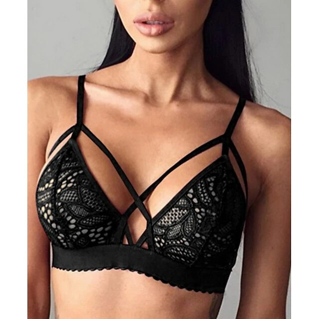 Women's Wireless Bras 3/4 Cup Solid Colored Pure Color Hook & Eye Xmas Christmas Polyester Sexy 1PC Black Wine 6 Women's Wireless Bras 3/4 Cup Solid Colored Pure Color Hook & Eye Xmas Christmas Polyester Sexy 1PC Black Wine - Image 6