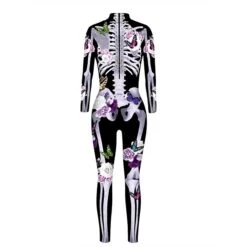 Women's Onesie Skeleton Retro Punk & Gothic Halloween Polyester Breathable Stand Collar Long Pant Fall Winter Black White 25 Women's Onesie Skeleton Retro Punk & Gothic Halloween Polyester Breathable Stand Collar Long Pant Fall Winter Black White -Deals The Sexy Bra Store mmsqab1695713006079