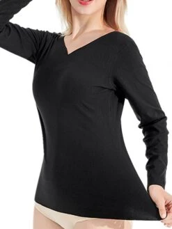 Winter Thermal Underwear For Women Long Johns Top Fleece Lined Ultra Soft -Deals The Sexy Bra Store mmvycg1663752947153