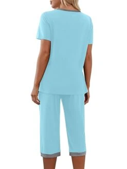Women's Pajamas Pajama Top And Pant Sets Pure Color Casual Comfort Soft Home Daily Bed Cotton Blend Breathable V Wire Short Sleeve T Shirt Tee Elastic Waist Summer Spring White Yellow 32 Women's Pajamas Pajama Top And Pant Sets Pure Color Casual Comfort Soft Home Daily Bed Cotton Blend Breathable V Wire Short Sleeve T Shirt Tee Elastic Waist Summer Spring White Yellow -Deals The Sexy Bra Store motqml1688454191239