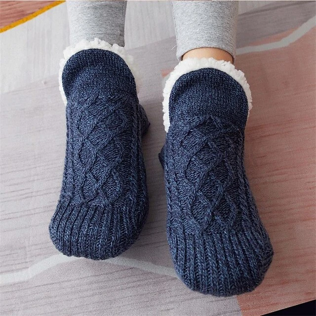 Women's 1 Pair Socks Slipper Socks Fashion Comfort Novelty Fleece Solid Colored Casual Daily Indoor Warm Winter Fall Black Blue Wine 14 Women's 1 Pair Socks Slipper Socks Fashion Comfort Novelty Fleece Solid Colored Casual Daily Indoor Warm Winter Fall Black Blue Wine - Image 14