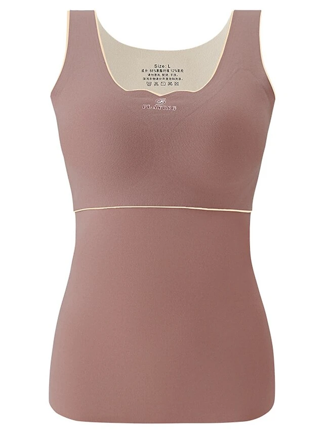 Women's Top Thermal Shirt Pure Color Warm Fashion Simple Home Street Daily Cotton Warm Breathable Straps Sleeveless Fall Winter Bean Paste Color Black 15 Women's Top Thermal Shirt Pure Color Warm Fashion Simple Home Street Daily Cotton Warm Breathable Straps Sleeveless Fall Winter Bean Paste Color Black - Image 15