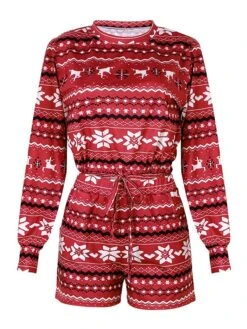 Women‘s Christmas Pjs Sets 2 Pieces Flower Comfort Soft Xmas Street Daily Breathable Gift Crew Neck Long Sleeve Shorts Elastic Waist Winter Fall Blue Purple -Deals The Sexy Bra Store mvuxvt1662459325444