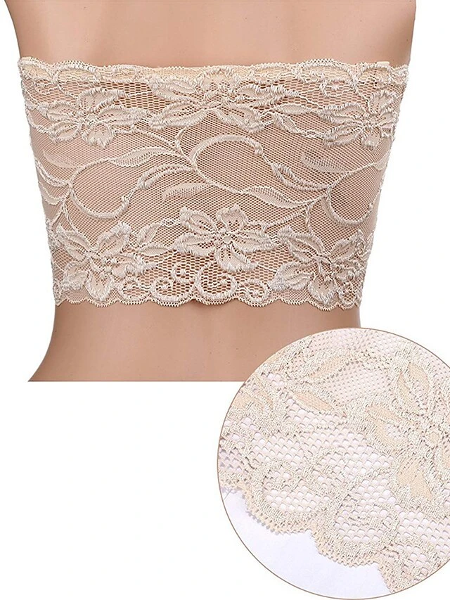 Women's Plus Size Sexy Lingerie Top Pure Color Hot Comfort Sweet Home Date Valentine's Day Polyester Breathable Bandeau Sleeveless Backless Summer Spring White Beige 2 Women's Plus Size Sexy Lingerie Top Pure Color Hot Comfort Sweet Home Date Valentine's Day Polyester Breathable Bandeau Sleeveless Backless Summer Spring White Beige - Image 2