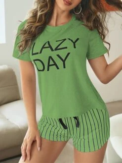 Women's Sleepwear 2 Piece Sets Letter Stripe Sport Casual Comfort Daily Going Out Gyms Polyester Breathable Crew Neck Short Sleeve T Shirt Tee Shorts Summer Spring Yellow Purple 7 Women's Sleepwear 2 Piece Sets Letter Stripe Sport Casual Comfort Daily Going Out Gyms Polyester Breathable Crew Neck Short Sleeve T Shirt Tee Shorts Summer Spring Yellow Purple -Deals The Sexy Bra Store mxhcko1689059927285