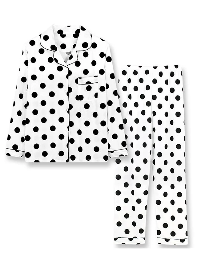 Women's Pajamas Pajama Top And Pant Sets Bear Dot Fashion Casual Soft Home Daily Bed Polyester Breathable Lapel Short Sleeve Shirt Pant Button Pocket Summer Spring Light Pink White Powder 3 Women's Pajamas Pajama Top And Pant Sets Bear Dot Fashion Casual Soft Home Daily Bed Polyester Breathable Lapel Short Sleeve Shirt Pant Button Pocket Summer Spring Light Pink White Powder - Image 3