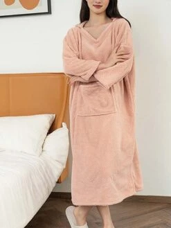 Women's Waffle Knit Wearable Blanket Pajamas Loungewear Solid Fashion Simple Casual Home Daily BedWarm Pullover Long Sleeve Fall Winter Light Pink White 10 Women's Waffle Knit Wearable Blanket Pajamas Loungewear Solid Fashion Simple Casual Home Daily BedWarm Pullover Long Sleeve Fall Winter Light Pink White -Deals The Sexy Bra Store mypqdf1695629078102