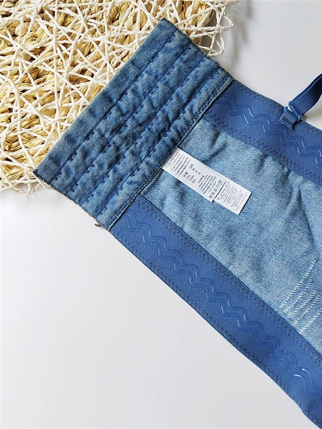 Women's Denim Corset Top Bustier Solid Fashion Bar Vacation Breathable Straps Sleeveless Backless Summer Spring Black Blue 8 Women's Denim Corset Top Bustier Solid Fashion Bar Vacation Breathable Straps Sleeveless Backless Summer Spring Black Blue - Image 8