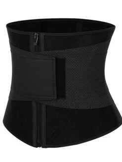 Corset Women's Waist Trainer Shapewears Office Valentine's Day Running Gym Black Red Spandex Sport Breathable Underbust Corset Zipper Hook And Loop Tummy Control Push Up Basic Solid Color Spring -Deals The Sexy Bra Store nacrew1637151488530