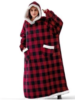 Oversized Wearable Blanket Christmas Flannel Thick Soft Warm Long Hoodie Blanket Big Hooded Sweatshirt Hoodie Blanket For Adults Women Girls Teenagers Teens Men Black -Deals The Sexy Bra Store nexzup1662630377525