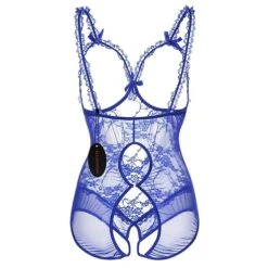 Women's Plus Size Bodysuits Teddies & Bodysuits Geometic Undergarments Bed Lace Short Sleeve Winter Fall Black Blue -Deals The Sexy Bra Store nfjzse1645694451316