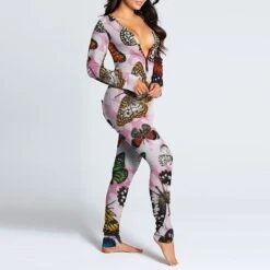 Women's Onesies Jumpsuits Butterfly Flower Funny Soft Party Home Halloween Gift V Wire Long Sleeve Winter Fall Silver Black Black / Buckle / Street / Print 34 Women's Onesies Jumpsuits Butterfly Flower Funny Soft Party Home Halloween Gift V Wire Long Sleeve Winter Fall Silver Black Black / Buckle / Street / Print -Deals The Sexy Bra Store nfmwfj1630652387758