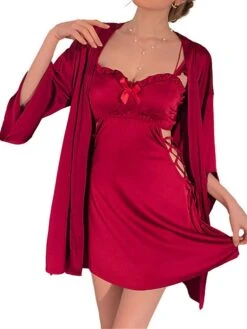Women's Satin Silk Bathrobe Nightgown Nightshirt Dress 2 Pieces Pure Color Casual Comfort Soft Home Bed Breathable V Wire Long Sleeve Hole Fall Winter Black White 35 Women's Satin Silk Bathrobe Nightgown Nightshirt Dress 2 Pieces Pure Color Casual Comfort Soft Home Bed Breathable V Wire Long Sleeve Hole Fall Winter Black White -Deals The Sexy Bra Store ngmfqe1697699908472