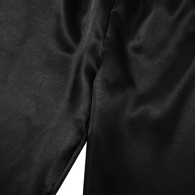 Women's Lingerie Pajama Sets 5 Pieces Satin Floral Lace Cami Top With Robe Nightgown Pants Pink Black Size XXL 12 Women's Lingerie Pajama Sets 5 Pieces Satin Floral Lace Cami Top With Robe Nightgown Pants Pink Black Size XXL - Image 12